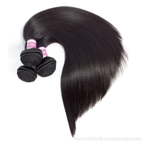 Brazilian 10A Products Virgin Raw Straight Human Hair Extension Silky Hair